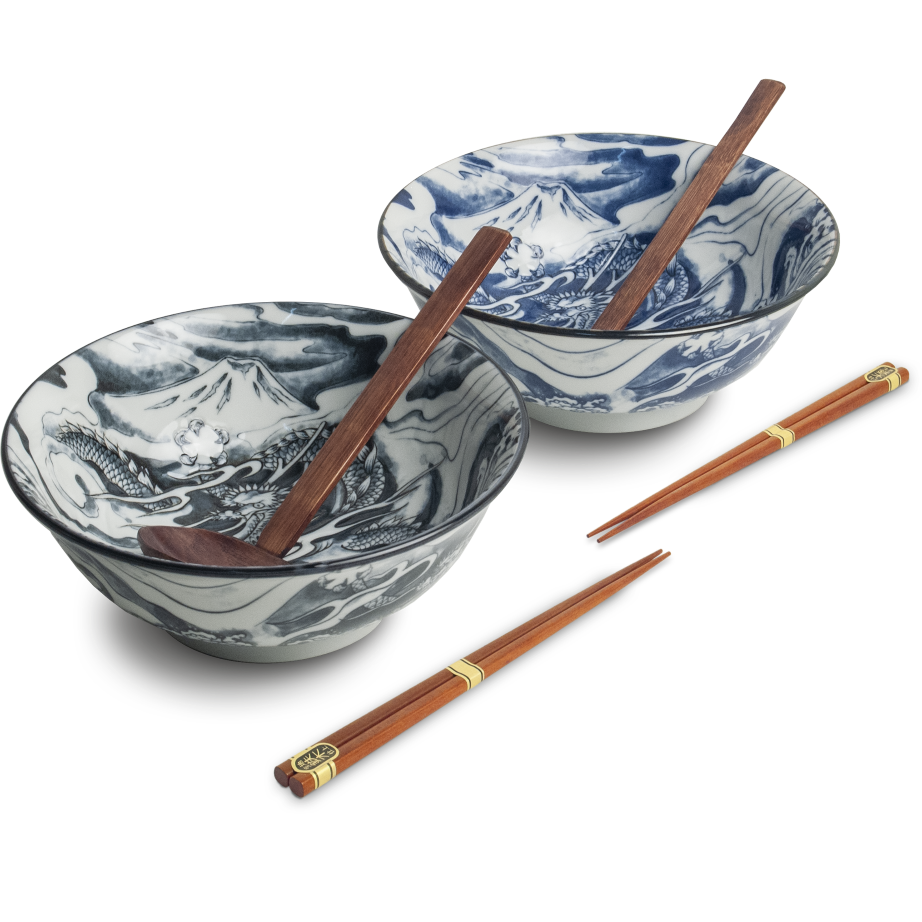 Edo Dragon Ramenbowlset, 20,5x8cm, 2 pers., giftbox