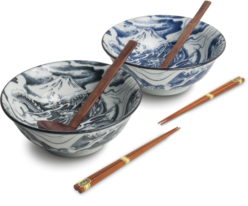 Edo Dragon Ramenbowlset, 20,5x8cm, 2 pers., giftbox