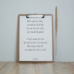 Poster with inspirational text and wooden frame, suitable for wall art decor.