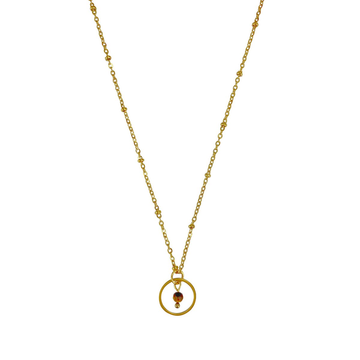 Halskette Tigerauge Ring - Gold