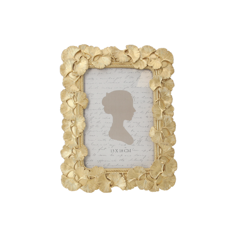 Decorative gold gray resin photo frame 27.5x32 cm