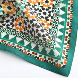 Green Square Silk Scarf Sabika