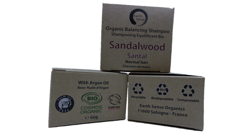 Balancage certifié biologique Shampooing solide - bois de santal - Types de cheveux normaux et de tous les cheveux 60G