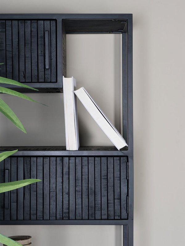 Kabinet Loek 210 x 80 cm - sort mango træ