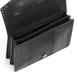 Florence Artegiani. Luce Women's Handbag. Genuine Leather Suede Engraving Snake