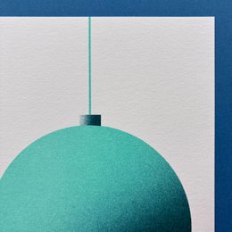 Postal Riso, Tarjeta navideña, Degradado Navidad No.5, risografía, DIN A6