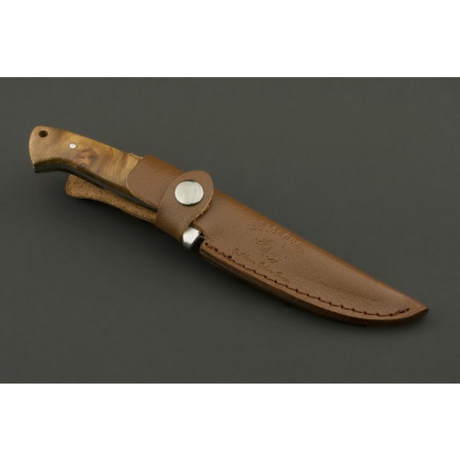 ED MAHONY Elch Master I, Jagdmesser, helles Wurzelholz