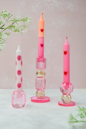 Diner Kaars Smiley Pink - Set of 5