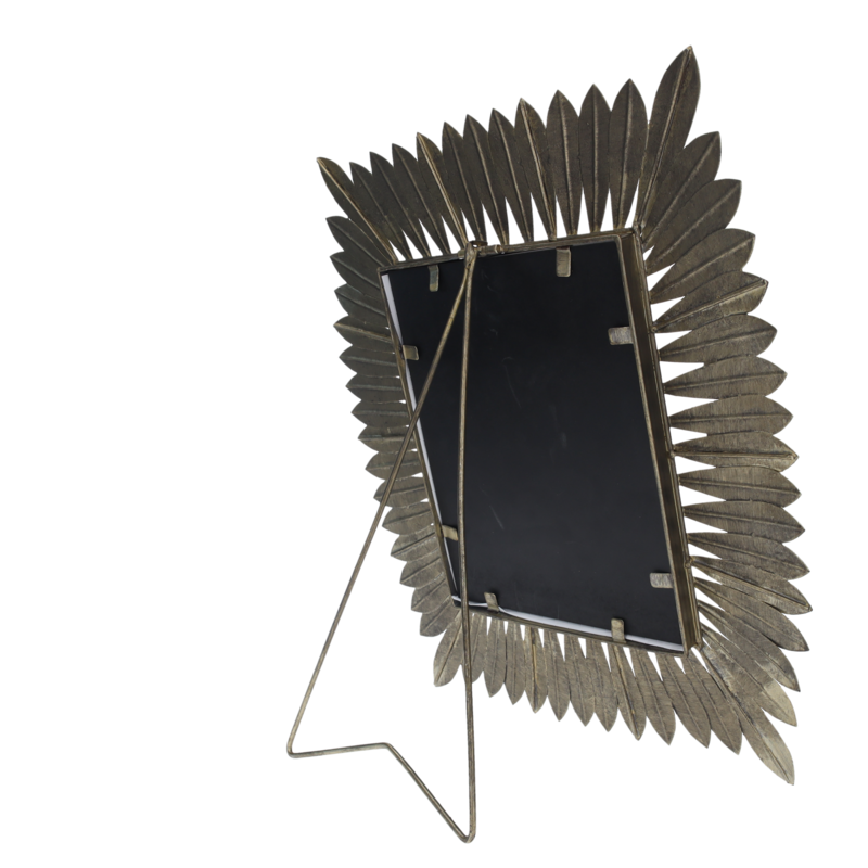 Large gold leaves metal photo frame 40x20x45 cm