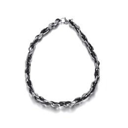 Bracelet de chaîne en acier inoxydable avec des liaisons noires et argentées