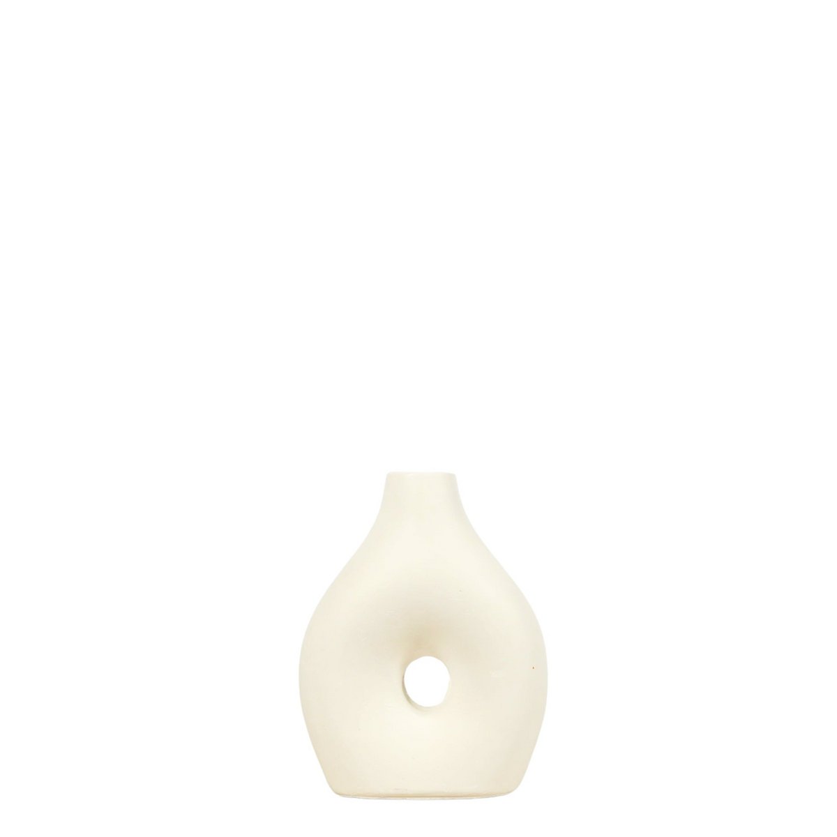 Keramikvase Trendy White - Mittel - 13 cm