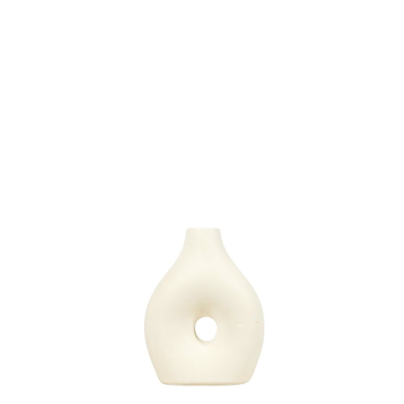 Keramikvase Trendy White - Mittel - 13 cm