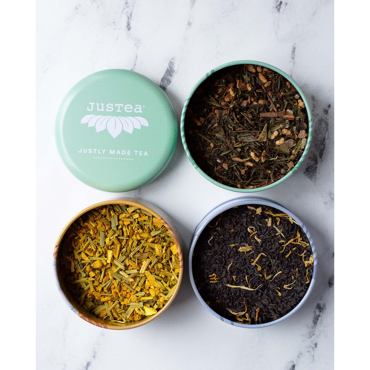 Justia -TRIO assortito -Gastt Tea - Tè verde - Crema Earl Grey - Regalo per il tè - Design di lusso Blik