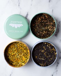 JustEA -Trio Assortid-Gasmert Tea - Green Tea - crème Earl Grey - Gift de thé - Blik de conception de luxe