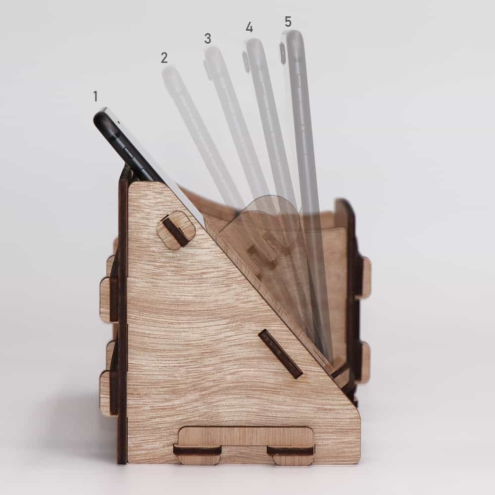 CoolCuts Mill Desk Organizer Including Mobile / Tablet Holder in Brown