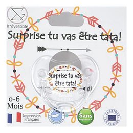 Chupete Anuncio - ¡Sorpresa vas a ser TATA! - estampado francés