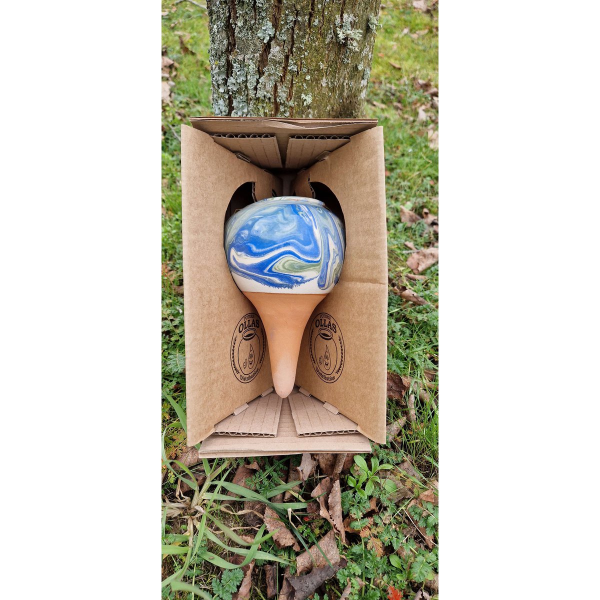 Olla to plant 40cl blue/green wave effect