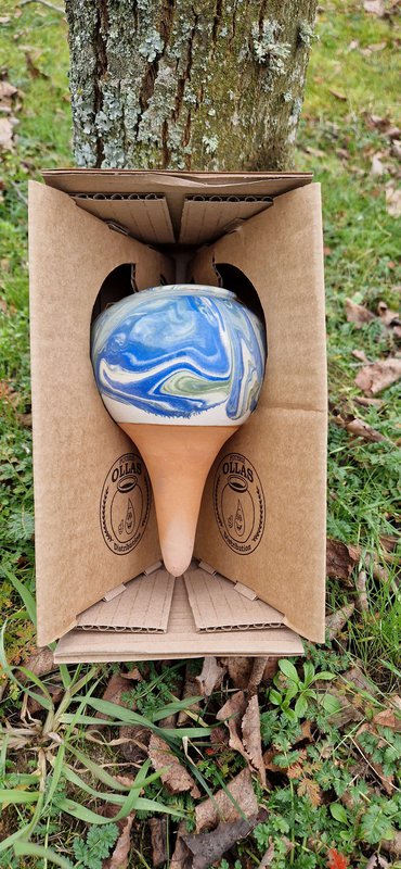 Olla to plant 40cl blue/green wave effect