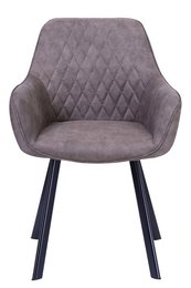 Set of 2 armchairs in taupe microfibre
