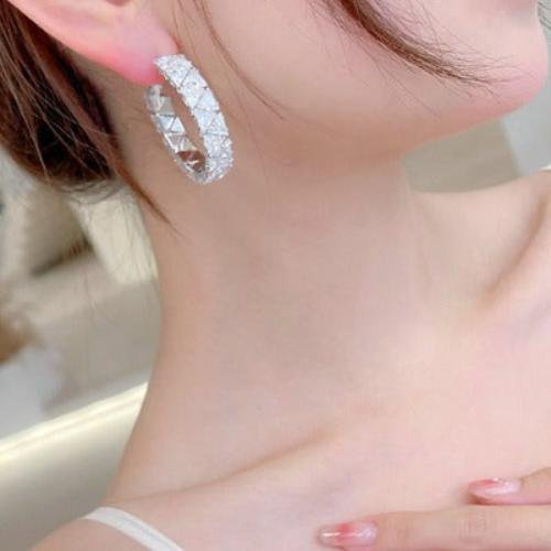 Bold Luminous Pavé Hoop Earrings
