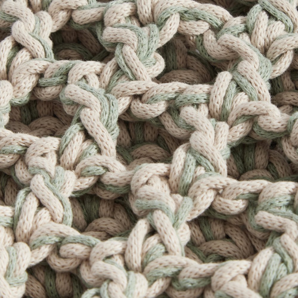 “Tinos cotton”  crochet shoulder bag with waterproof pouch crème + beige