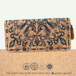 green-goose Portefeuille Femme Cork - Bleu Delft