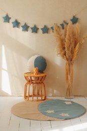 Guirlande de velours "Grey Mint Dust" avec des étoiles