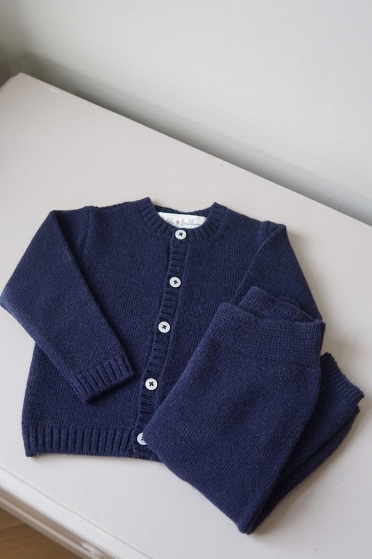 Strik cardigan - Dyb blå