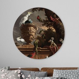 Cerchio da parete Il serraglio di Melchior d'Hondecoeter - quadro rotondo - Cerchio da parete