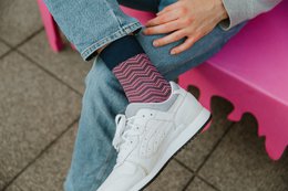 Geschenkdoos riem Ray en roze visgraatsokken