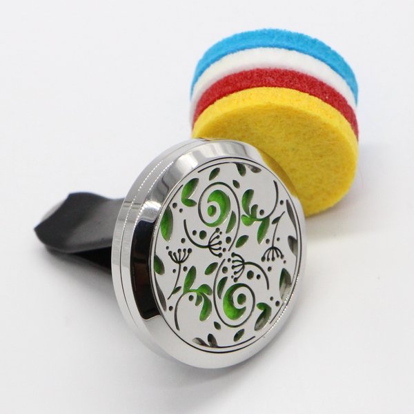 Clip’Arôme Car Diffuser – Enchanted Forest – Stainless Steel with Blotters – Decorative Aromatherapy Accessory – Gift Idea