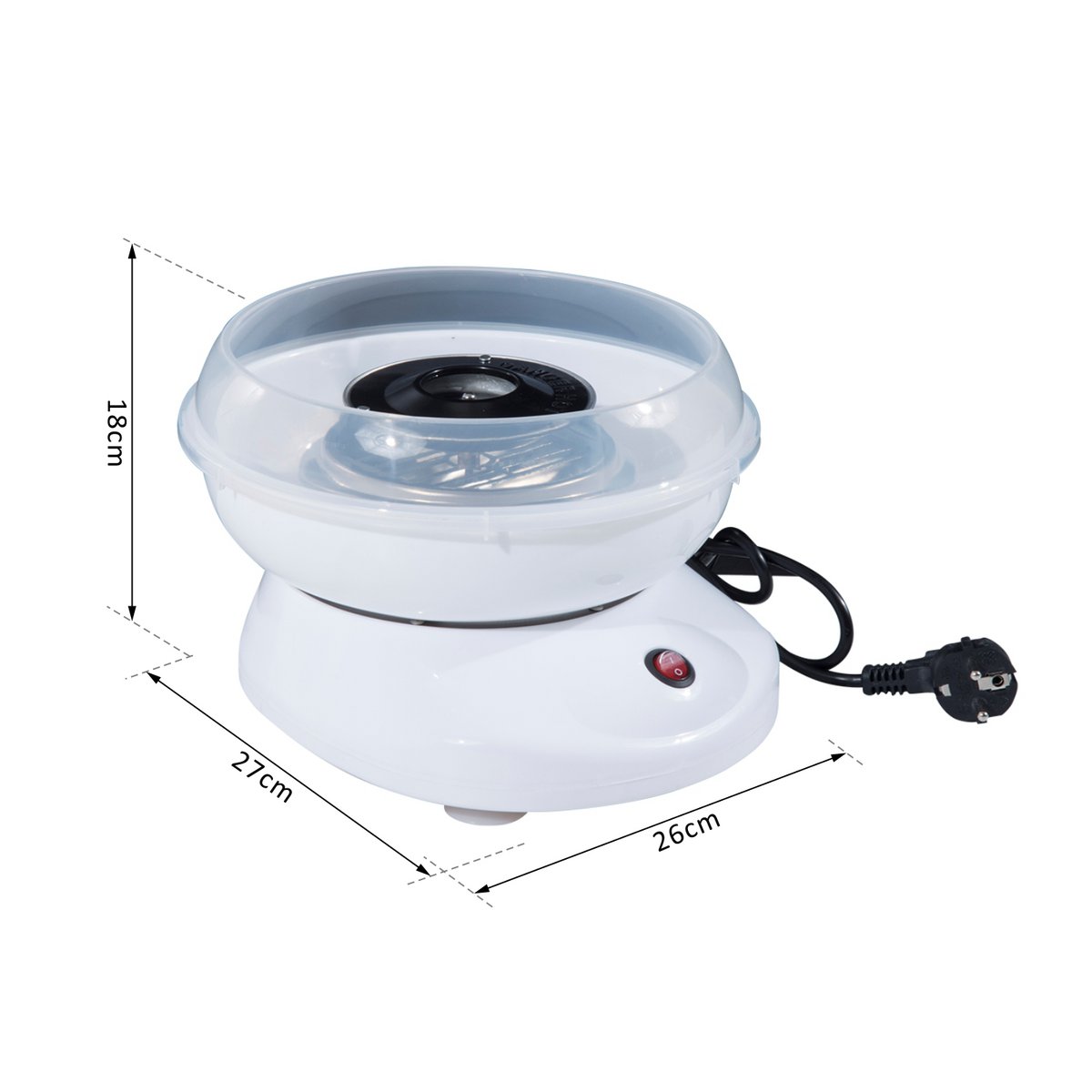 Máquina de algodón de azúcar para el hogar Máquina de algodón de azúcar Máquina de algodón de azúcar con palos y cuchara medidora Altura 18 cm 550 W para festivales infantiles, cumpleaños, fiestas rosa