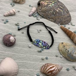 Shell bracelet | Handmade abalone beach vibe Mother of pearl macrame