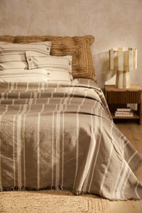 Sorento Stone Striped Cotton Quilt