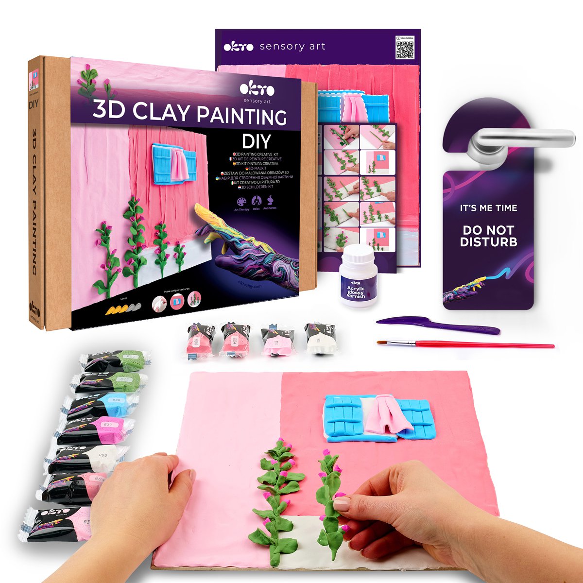 Okto Sensory Art 3D Painting - Windows - Pink Morning
