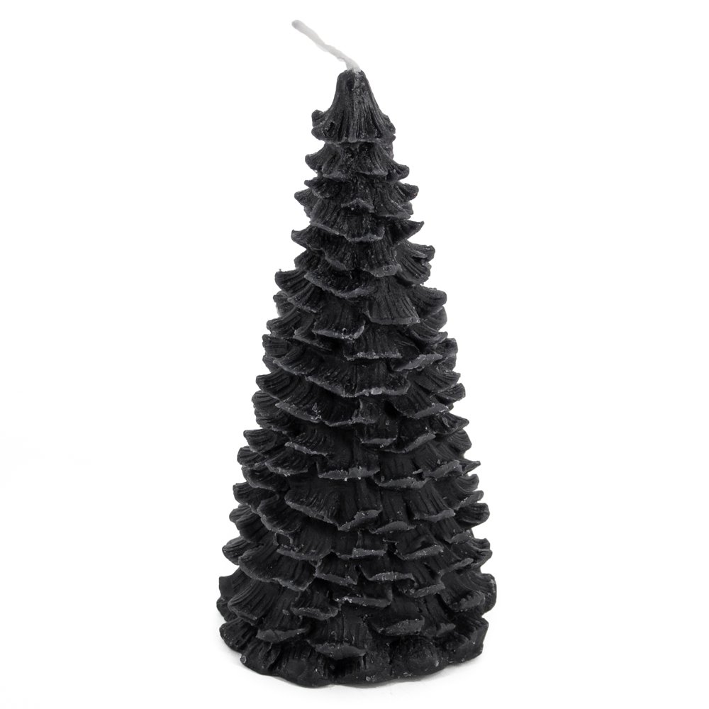 Vela árbol de Navidad rústico negro