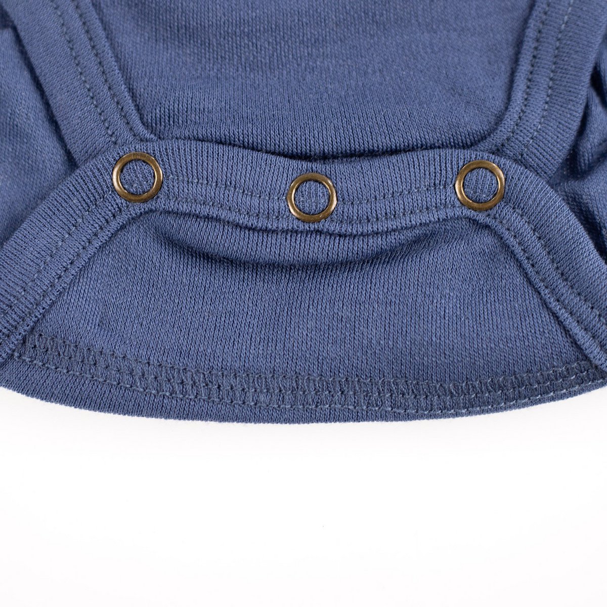 Kurzarm-Body aus Wolle – Merinowolle – Vintage Indigo