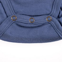 Kurzarm-Body aus Wolle – Merinowolle – Vintage Indigo
