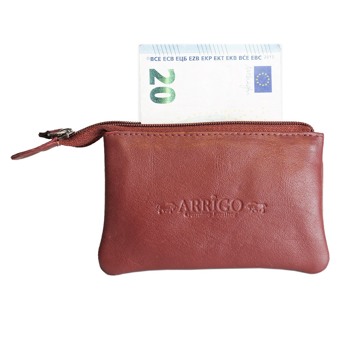 Portachiavi In 11 Colori - Portachiavi In Pelle - Con 2 Tasche Con Cerniera