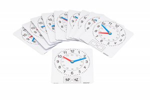 Foil clock set (10 pieces) |&nbsp;Learning clock to learn time math school analogue & digital