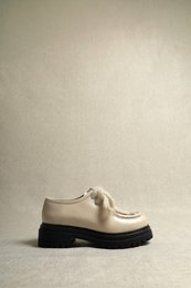 ODDA ALIAS LATTE – Leren dikke loafers met platformzool