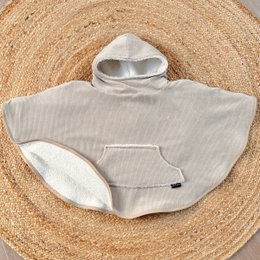 Soft beige rib poncho