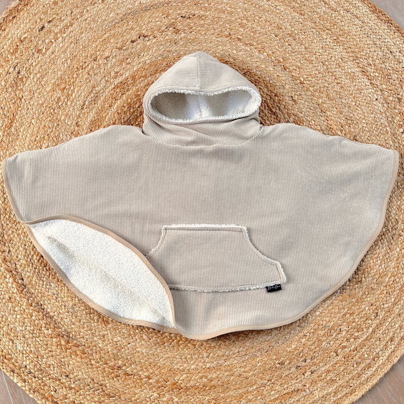 Soft beige rib poncho