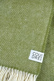 Wool blanket / cuddly blanket herringbone moss