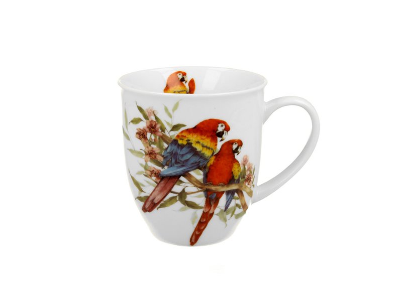 DUO WORLD OF BIRDS Mug, 400ml, SCARLET MACAWS, giftbox