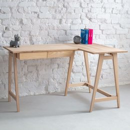 LUKA Ashwood L-Shaped Desk Left/Right Handed