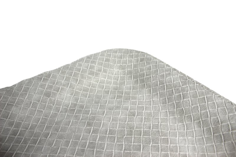Tablette plate grande bac à motifs gris en cuir synthétique gris en diagonale