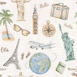 T-shirt à ourlet incurvé Voyagez à travers le monde - Design exclusif