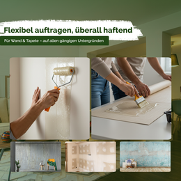 Vliestapetenkleister, Tapetenkleber – Kleister Vliestapete, gebrauchsfertig in 10 Min, STARKE KLEBKRAFT, 1 Beutel reicht für 30 m², fleckenfrei & korrigierbar