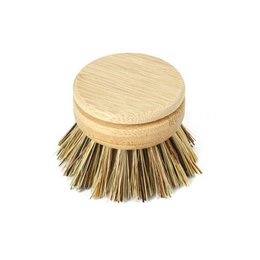 Interchangeable head for reusable bamboo dishwashing brush